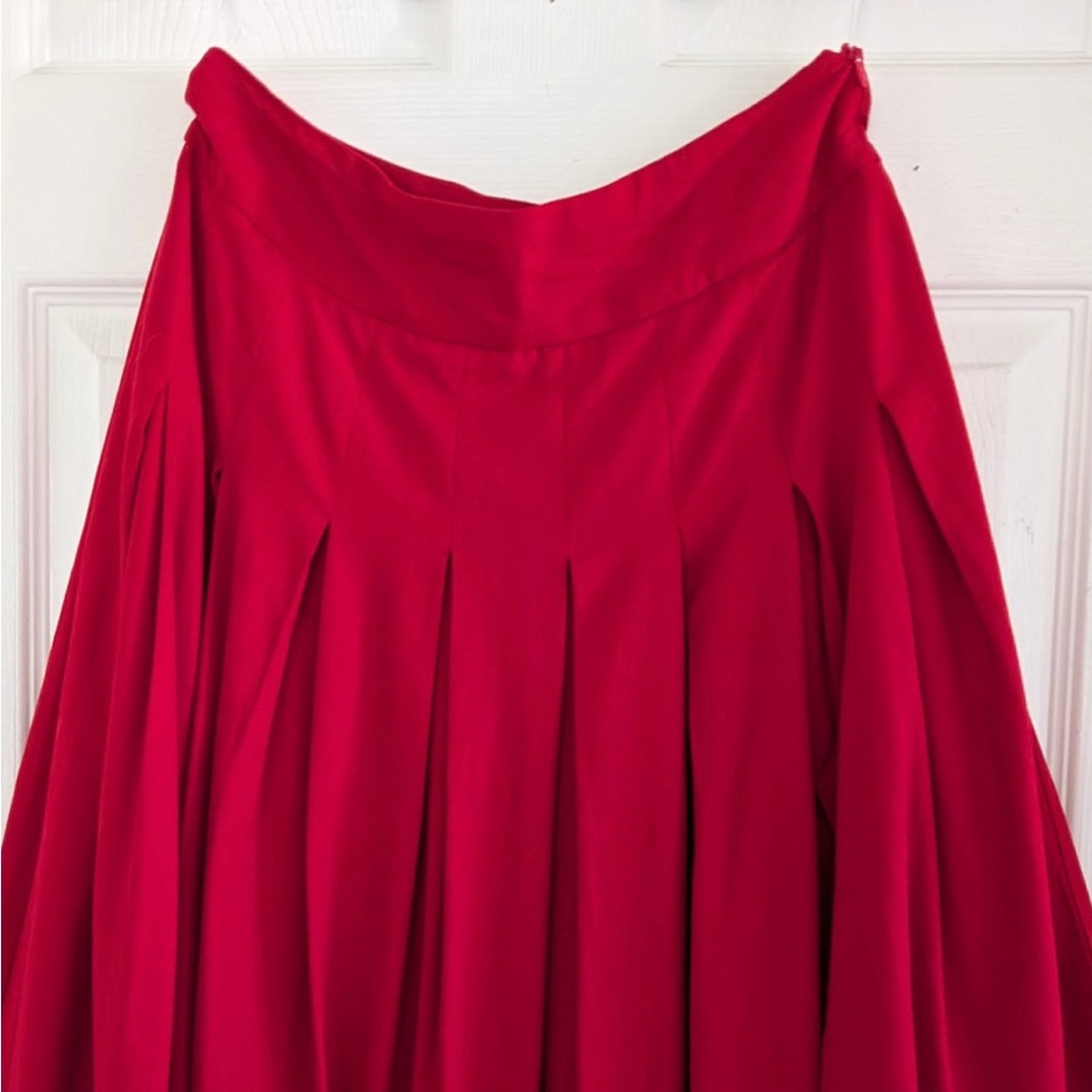 Commense Cotton & Linen Pleated Slit Skirt - Picture 9 of 13
